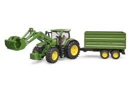Traktor John Deere 7R 350 sa utovarivačem i prikolicom