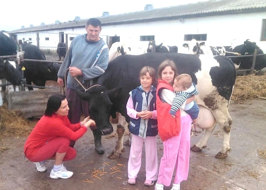 Porodica Plav&scaron;ić sa kravama