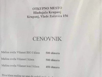 Poznata cena maline