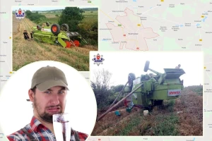 Pijan okrenuo kombajn na krov?