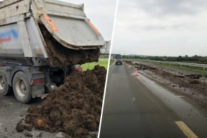 Na četiri kilometra auto-puta rasipao stajnjak - nije primetio?